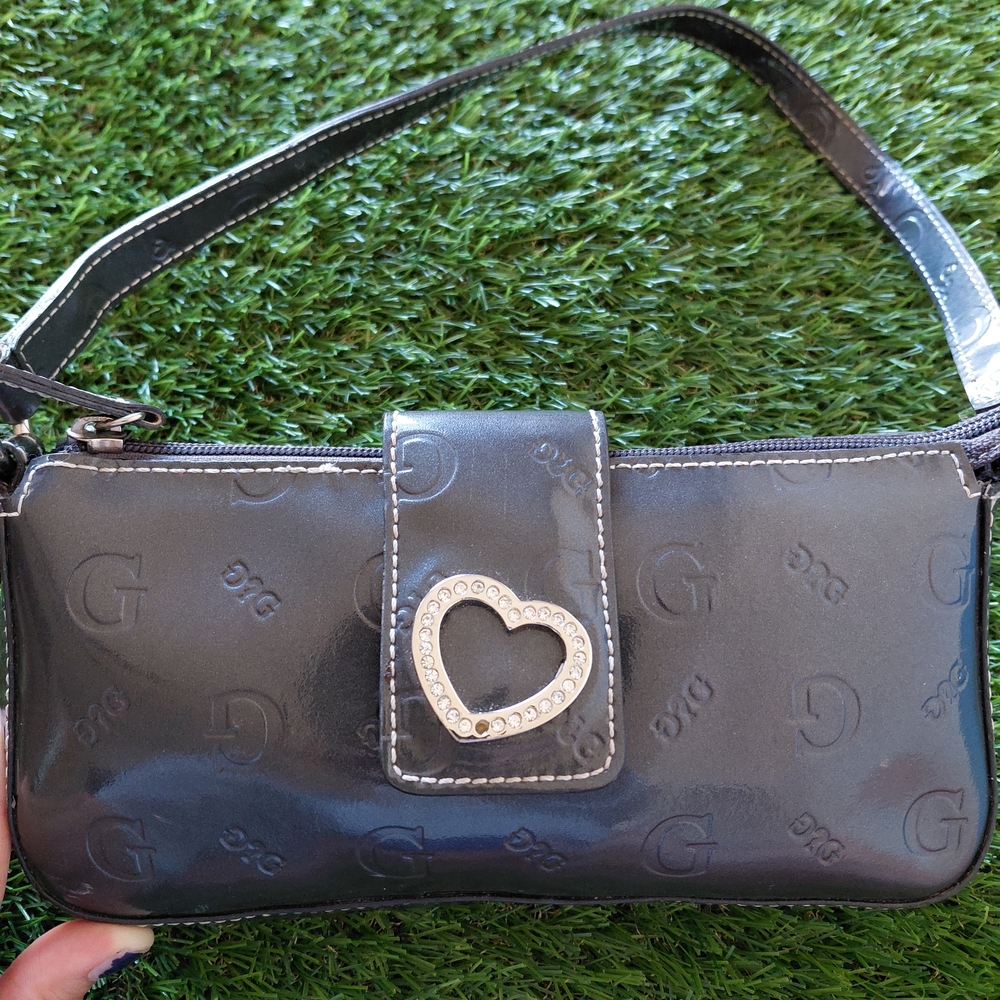 Gray Guess Women's Bag with Heart Accent